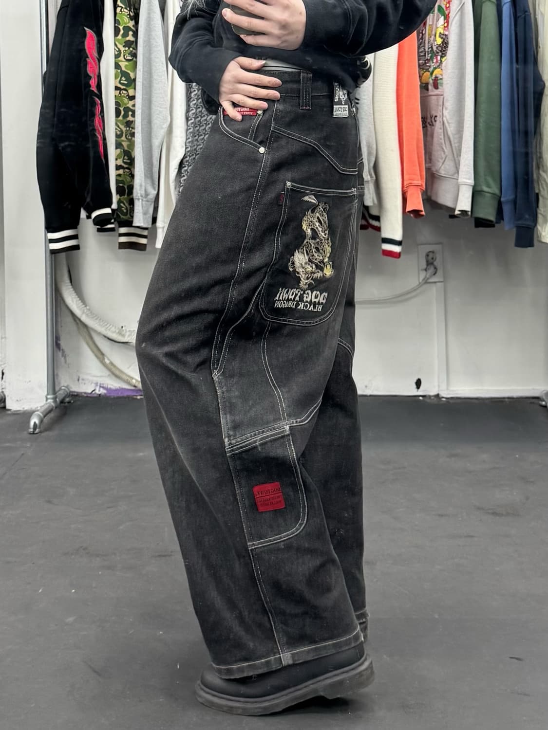 도그타운 블랙 드래곤 데님 카펜터 팬츠 상품이미지5