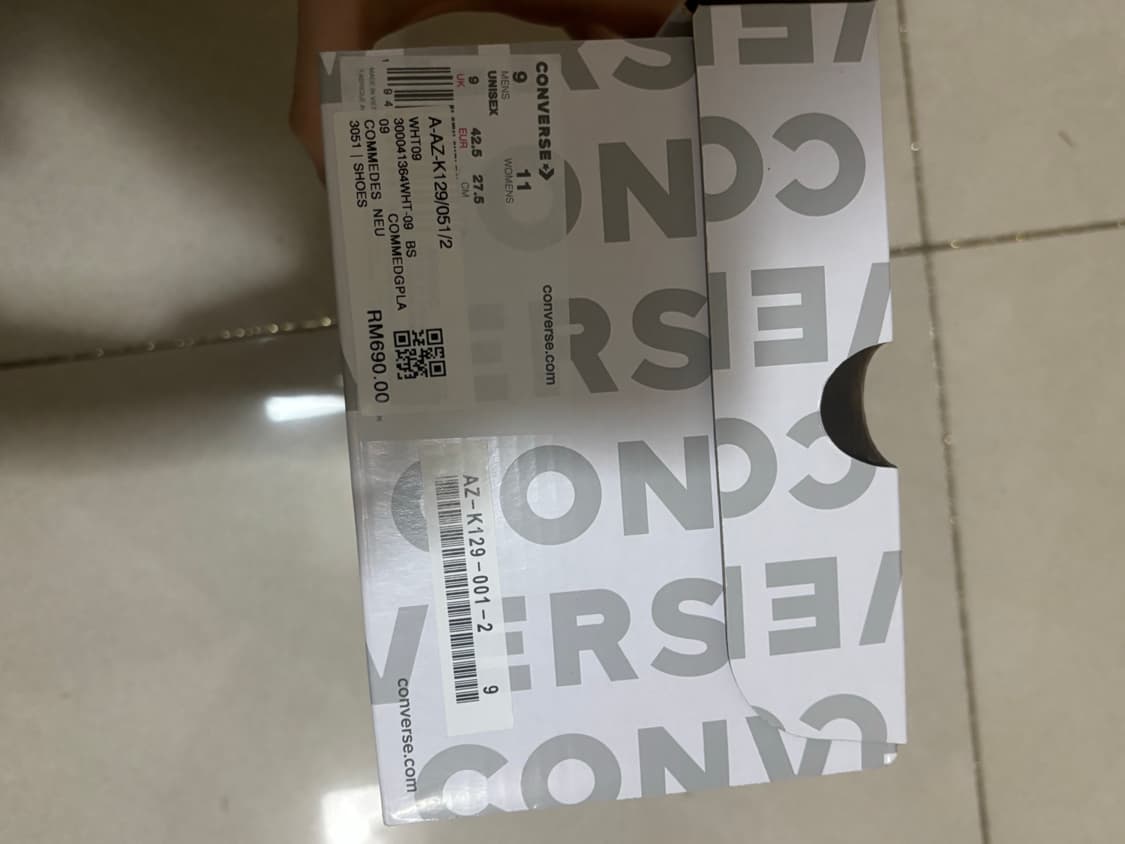 [새제품/270] 꼼데가르송 컨버스 척테일러 크림 하이 상품이미지6