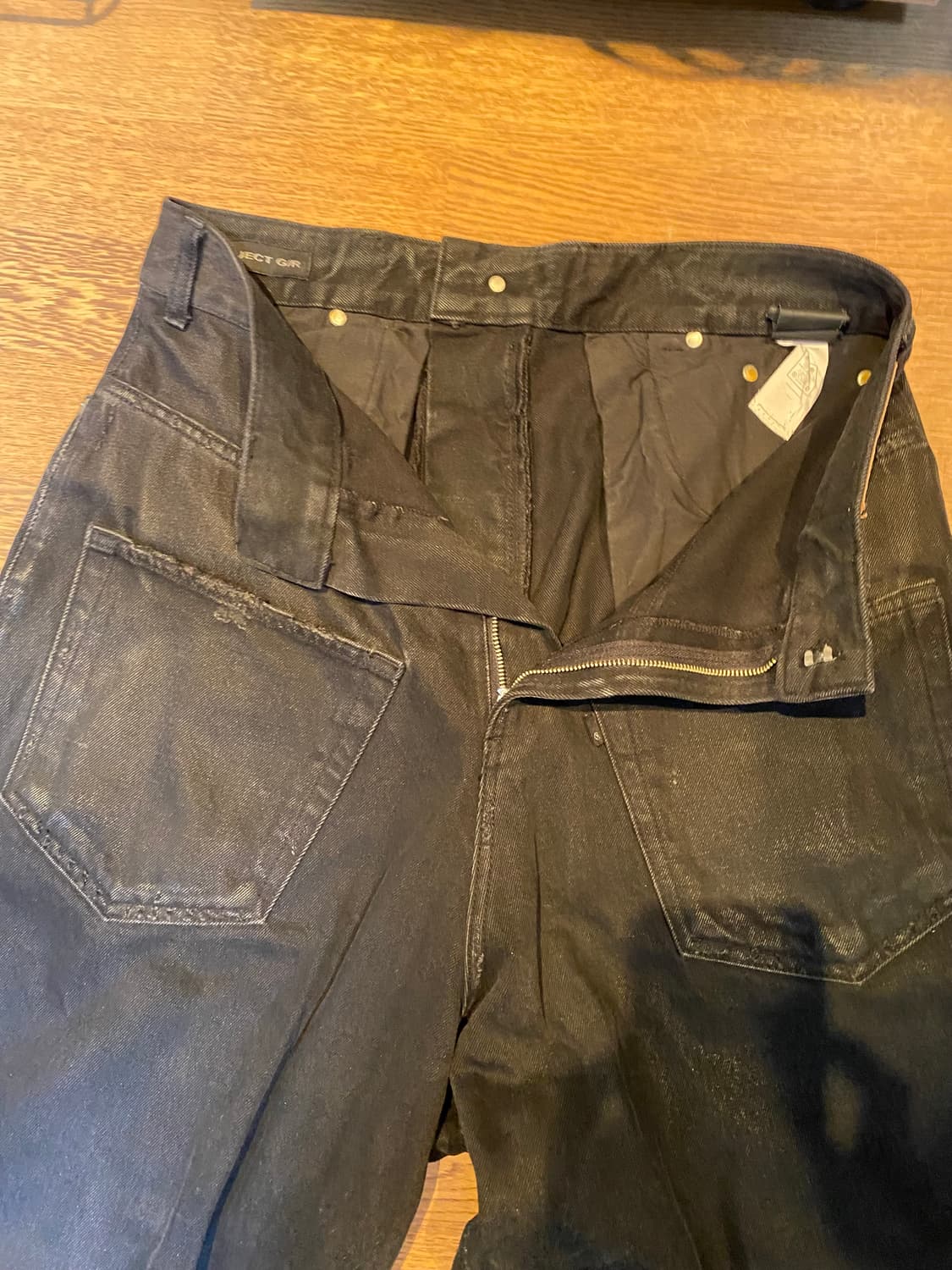 프로젝트 gr 워시드 백워드 데님팬츠 블랙 3사이즈 상품이미지2