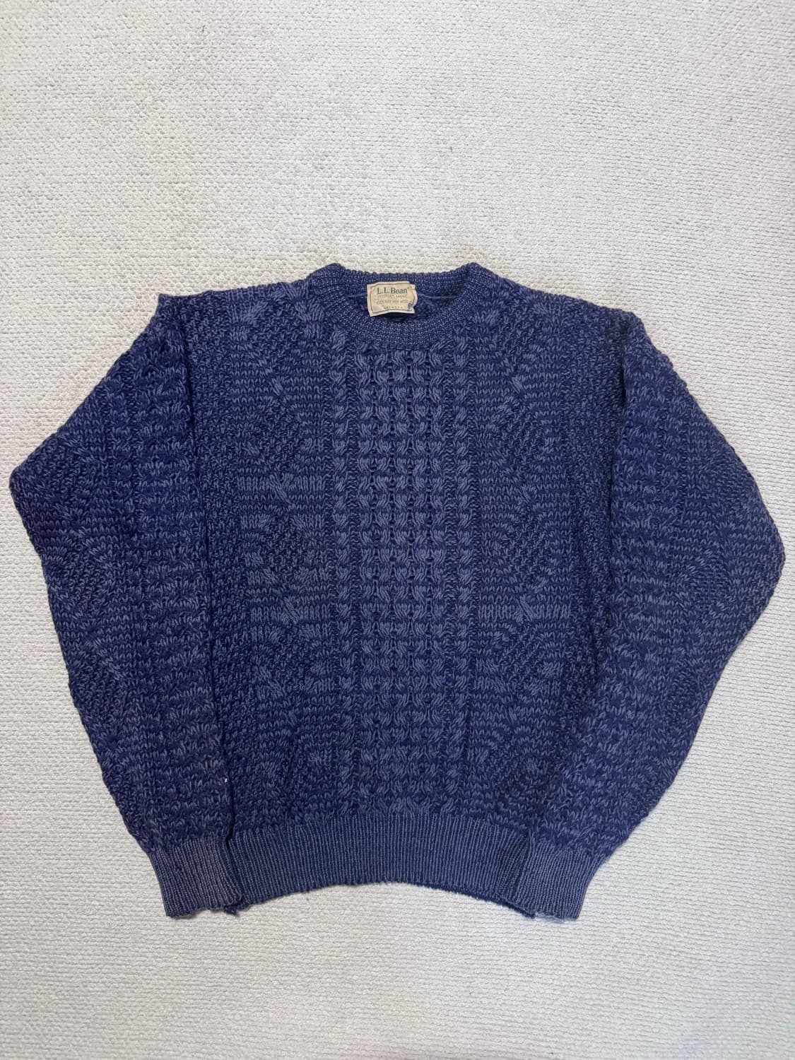 L.L.Bean 미국생산 케이블 니트 퓨어울 100% M 상품이미지1