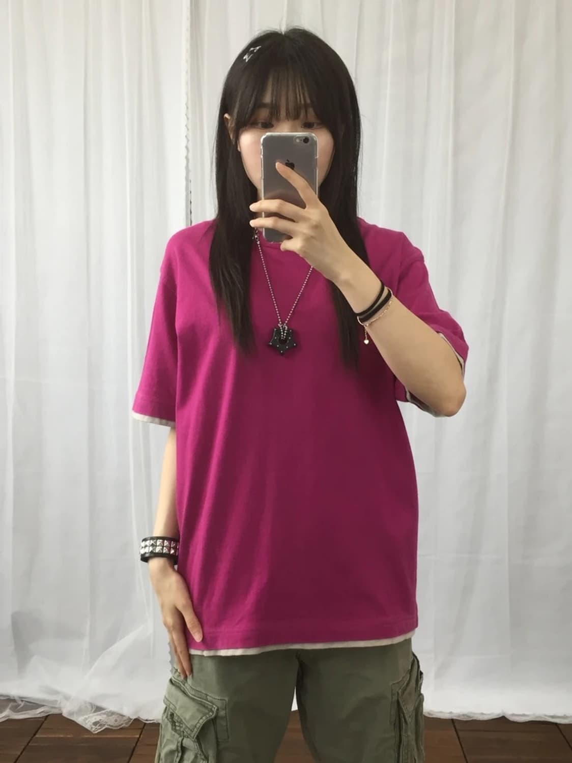 Uniqlo Pink Layered Tee 상품이미지1