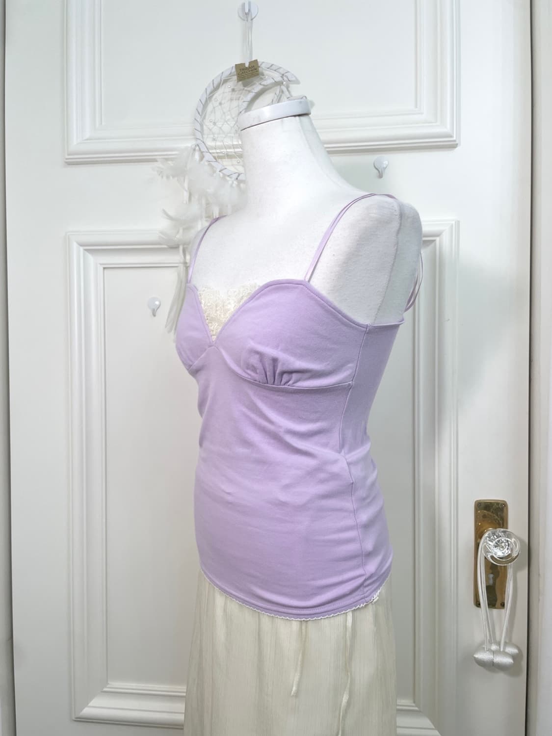 lavender lace trim fairy sleeveless top( 상품이미지2