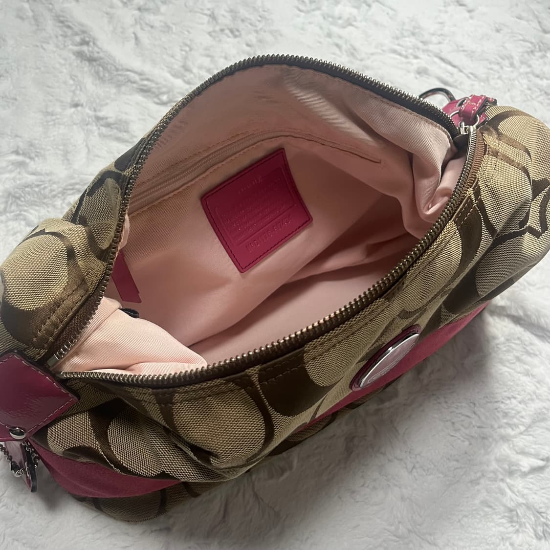 coach 코치 시그니처 베이지 핑크 숄더백 갸루 상품이미지9