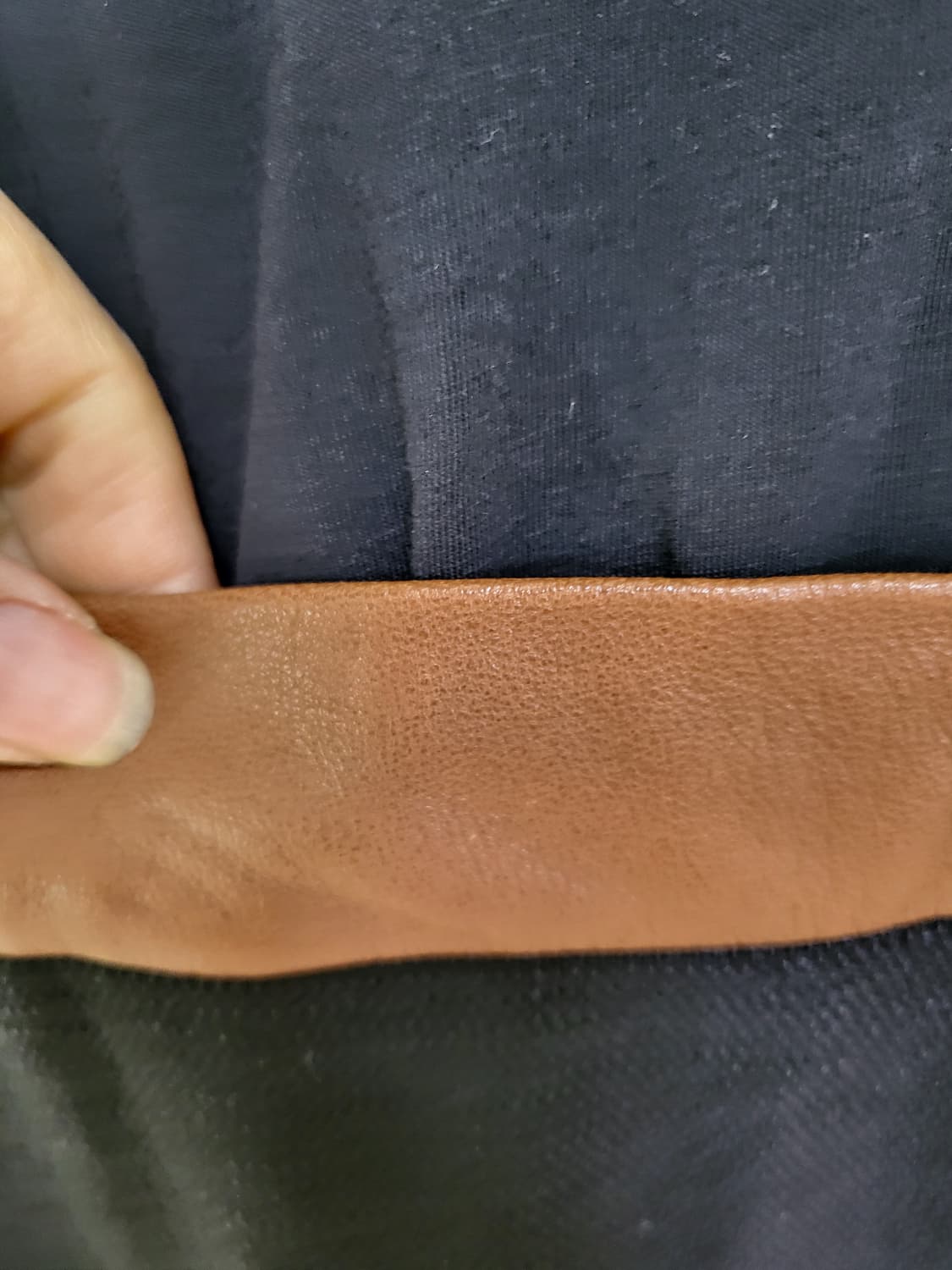 일본구매 DKNY 도나카렌 리얼가죽+고급린넨+면 배색 원피스 free 상품이미지4