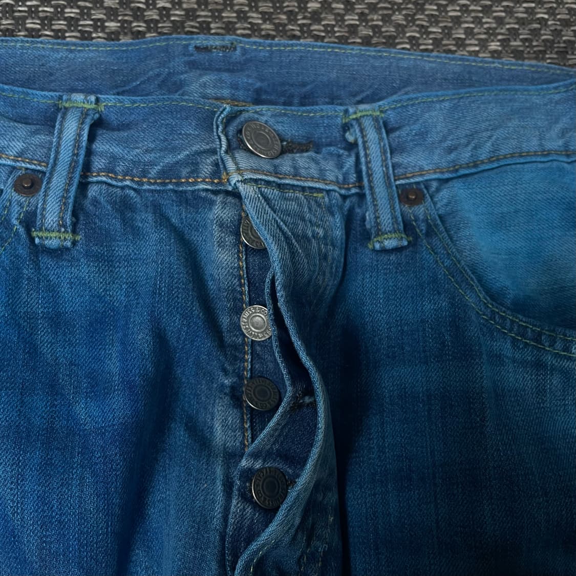 (32) 리바이스 501 코발트블루 버튼플라이 데님 팬츠 상품이미지4