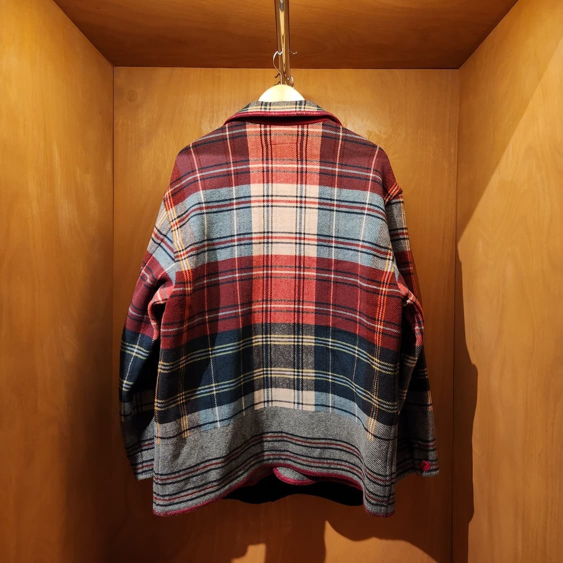 이태리 베네통 00s 울 타탄체크 헌팅 자켓 코트 L 105 상품이미지8