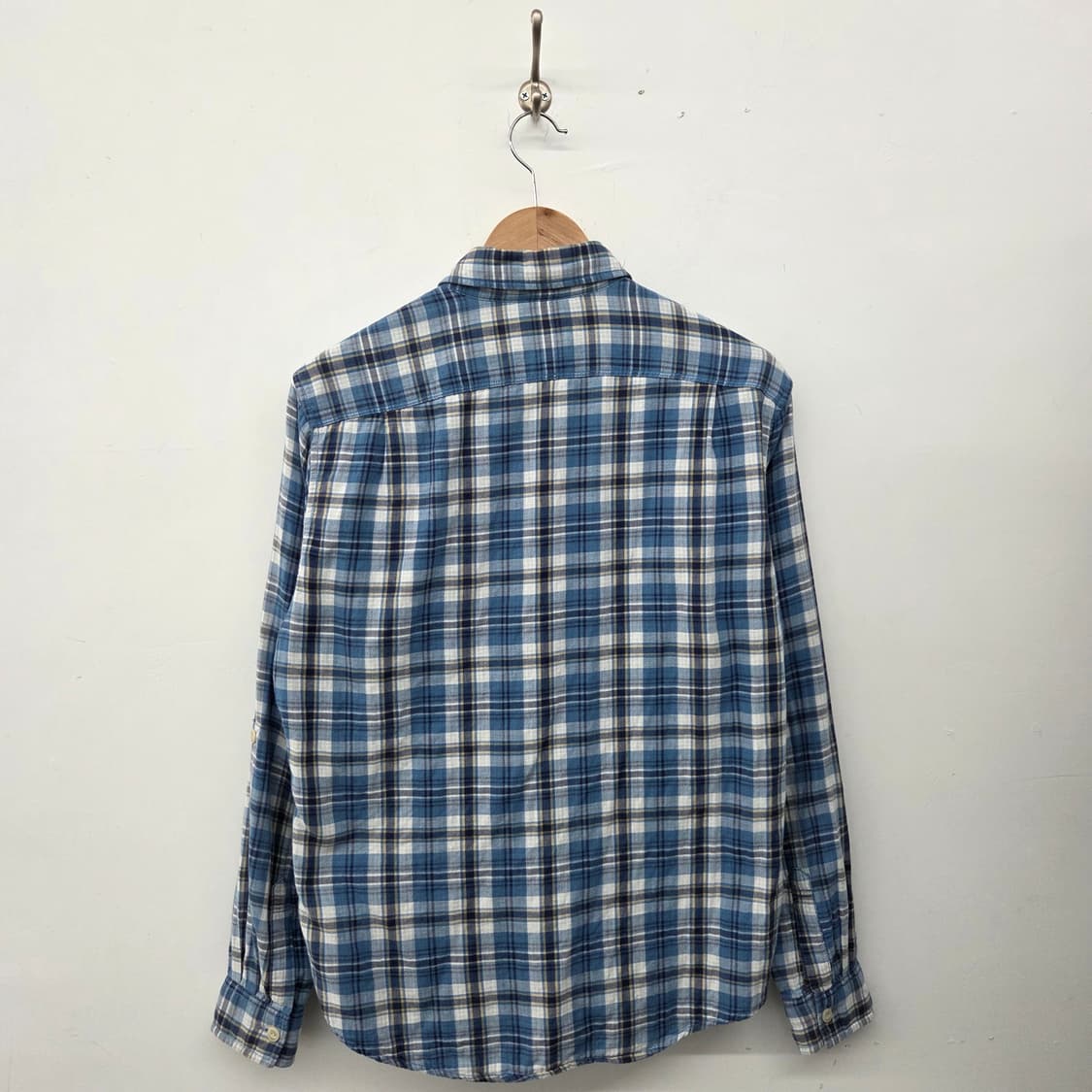 오시코시 블루 체크 남방 셔츠 남m 상품이미지4