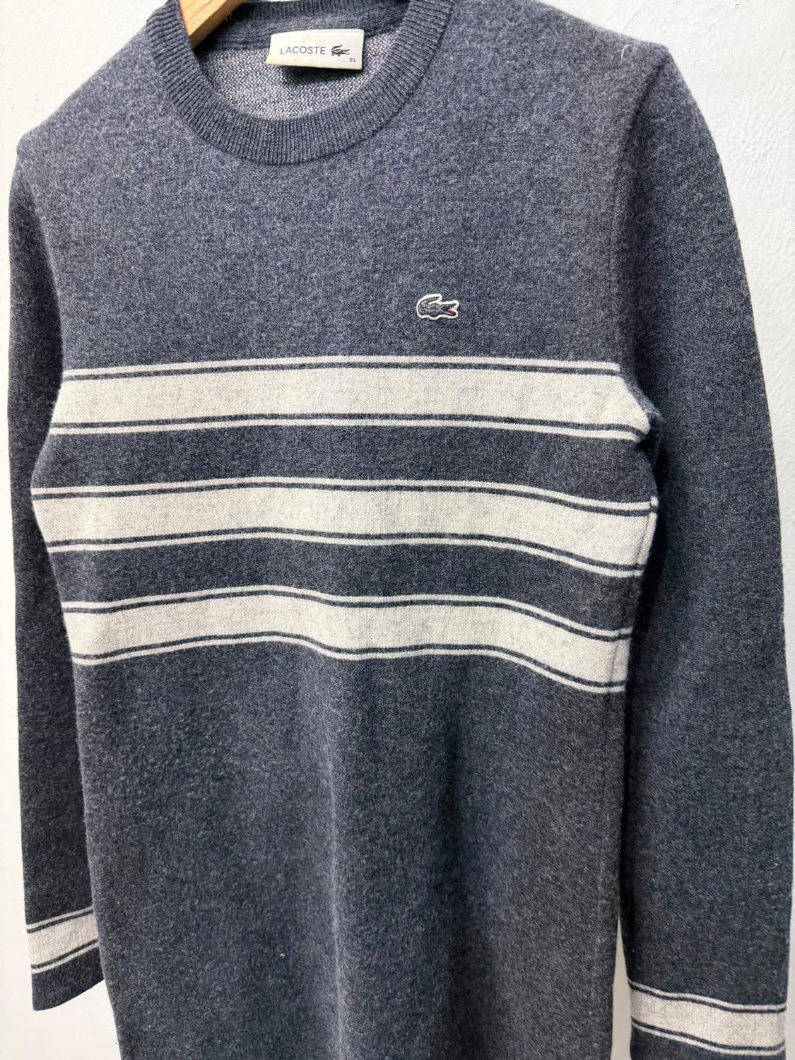 정품) 라코스테 여성 스트라이프 울 니트 34 상품이미지3