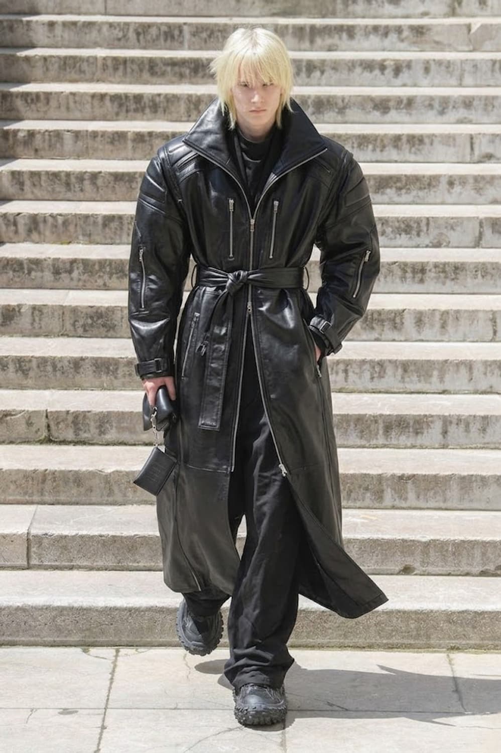 khy Faux Leather Trench coat 상품이미지1