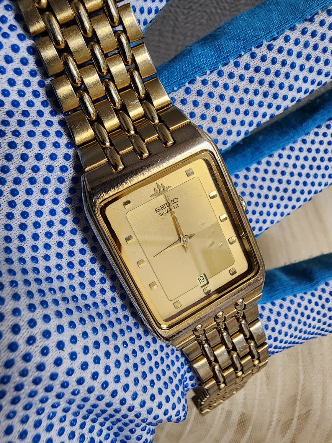 빈티지 SEIKO 세이코 쿼츠 사각 금장 시계 상품이미지7