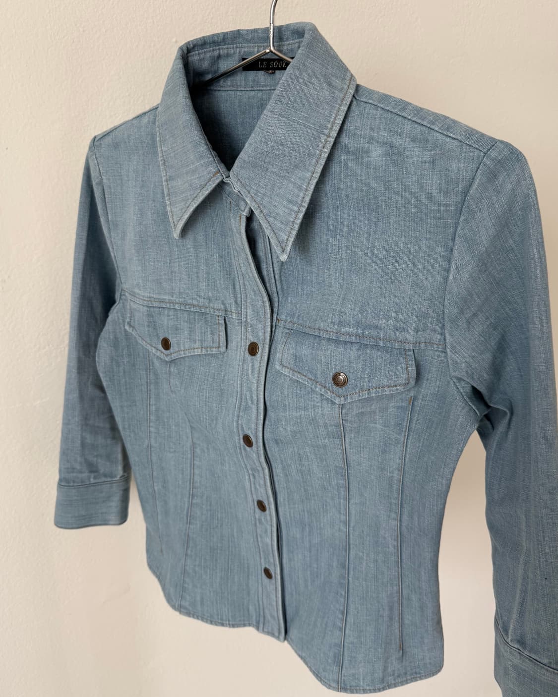 빈티지 7부 슬리브 셔츠자켓 상품이미지4