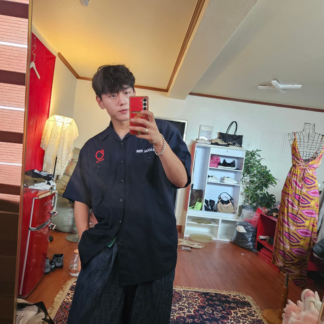 Cintas USA Vintage 워크웨어 네이비 반팔 셔츠 2XL 상품이미지1