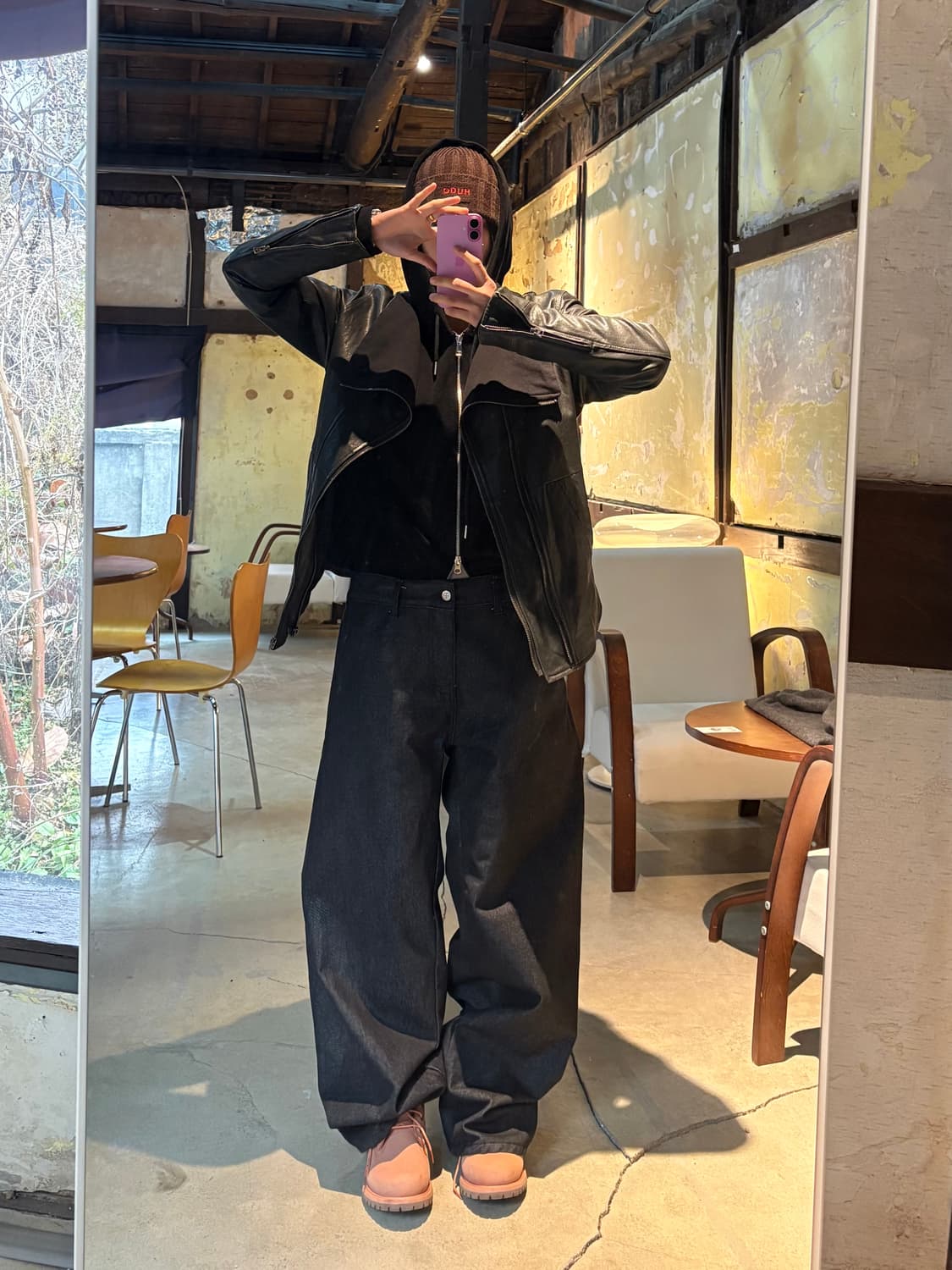 블랙 백버튼 데님 팬츠  상품이미지1