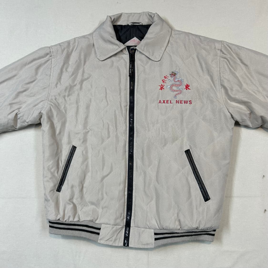 XL) AXEL NEWS 드래곤 자수 퀼팅 블루종 자켓 상품이미지2