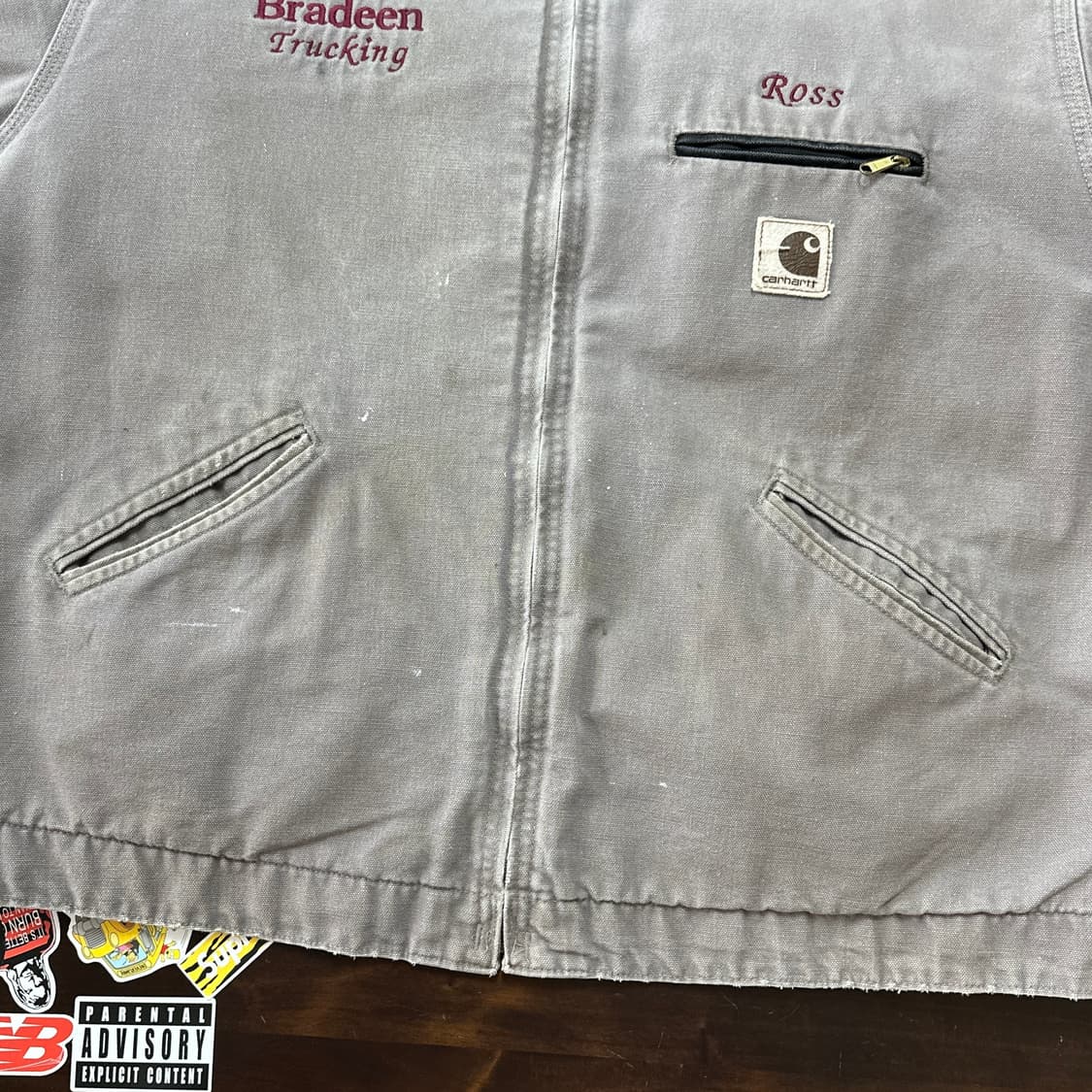 90s USA 칼하트 J76 CMT 샌드스톤 디트로이트 자켓 XL-R 상품이미지4