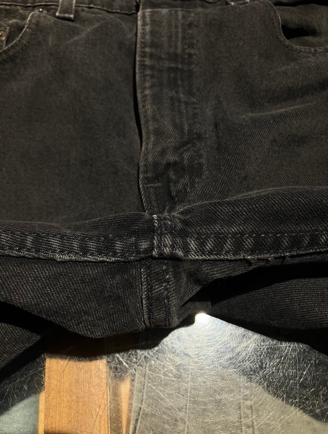 90s USA 빈티지 리바이스 505 블랙 데님 팬츠 상품이미지8