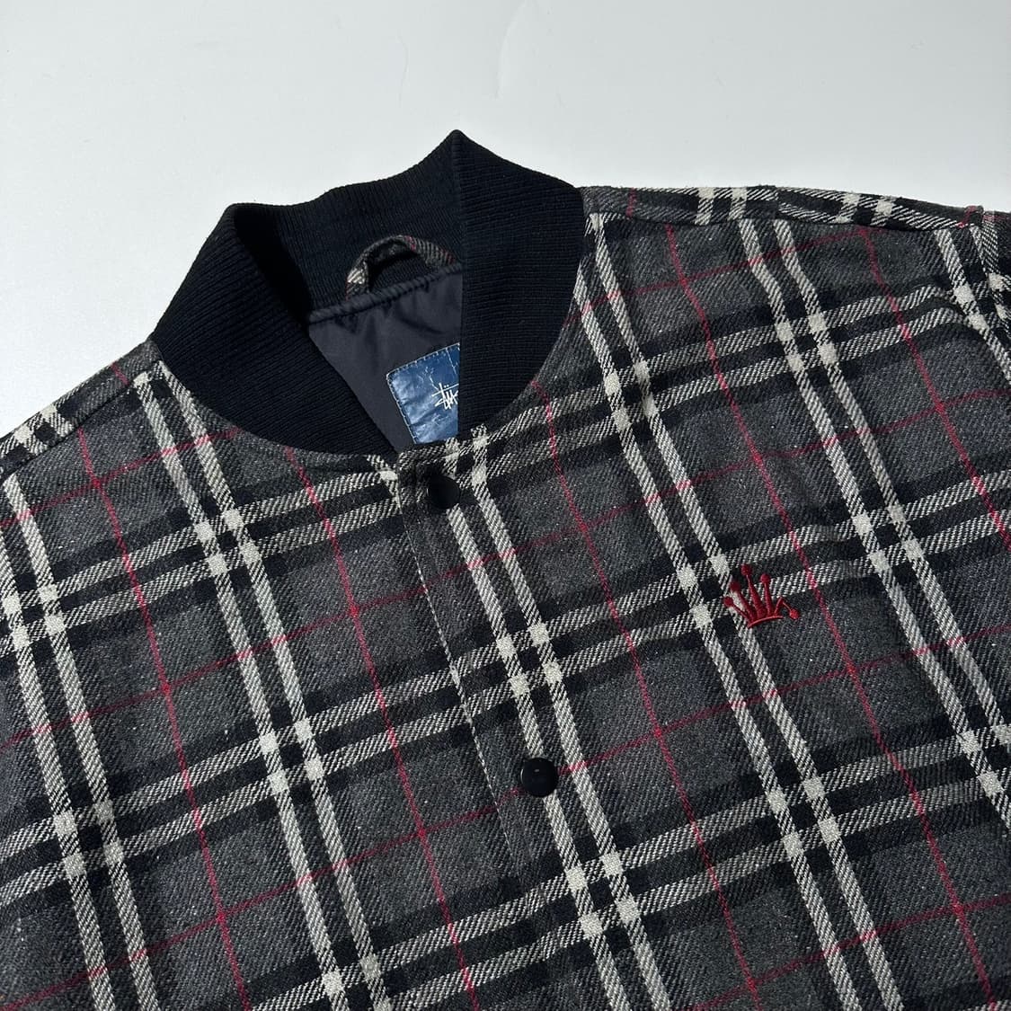 스투시 00‘s 버버리 롤렉스 패러디 체크 블루종 자켓 상품이미지3