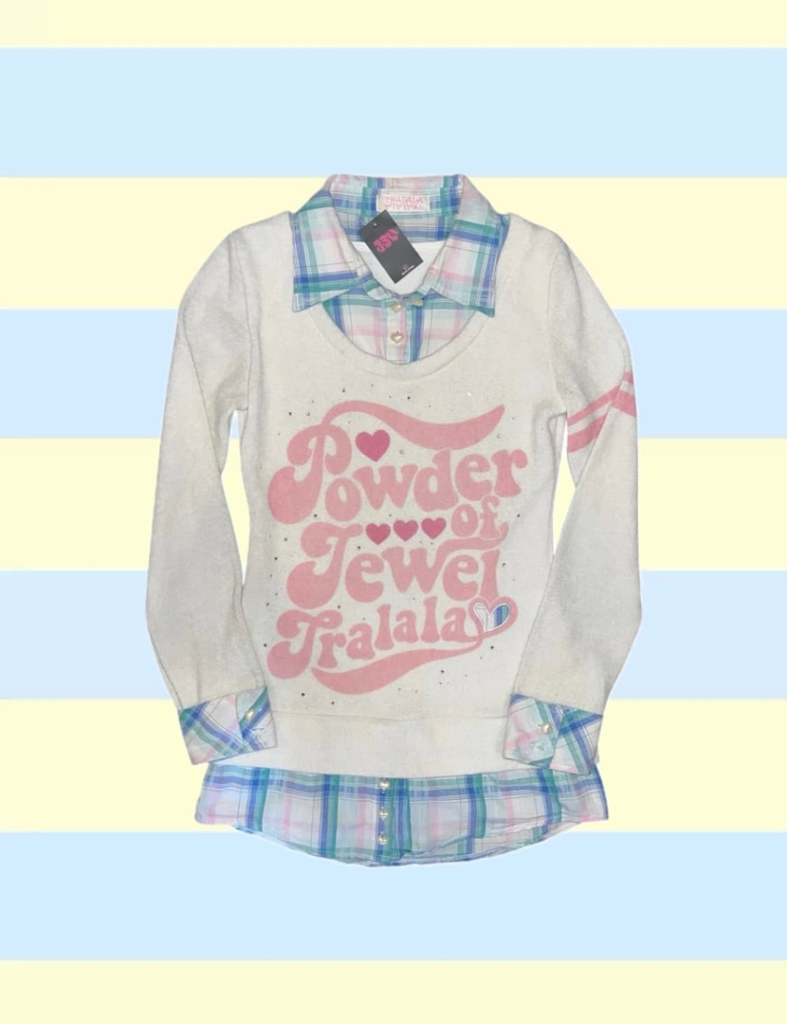 트랄라라 하트단추 셔츠 니트 갸루 y2k 상품이미지1