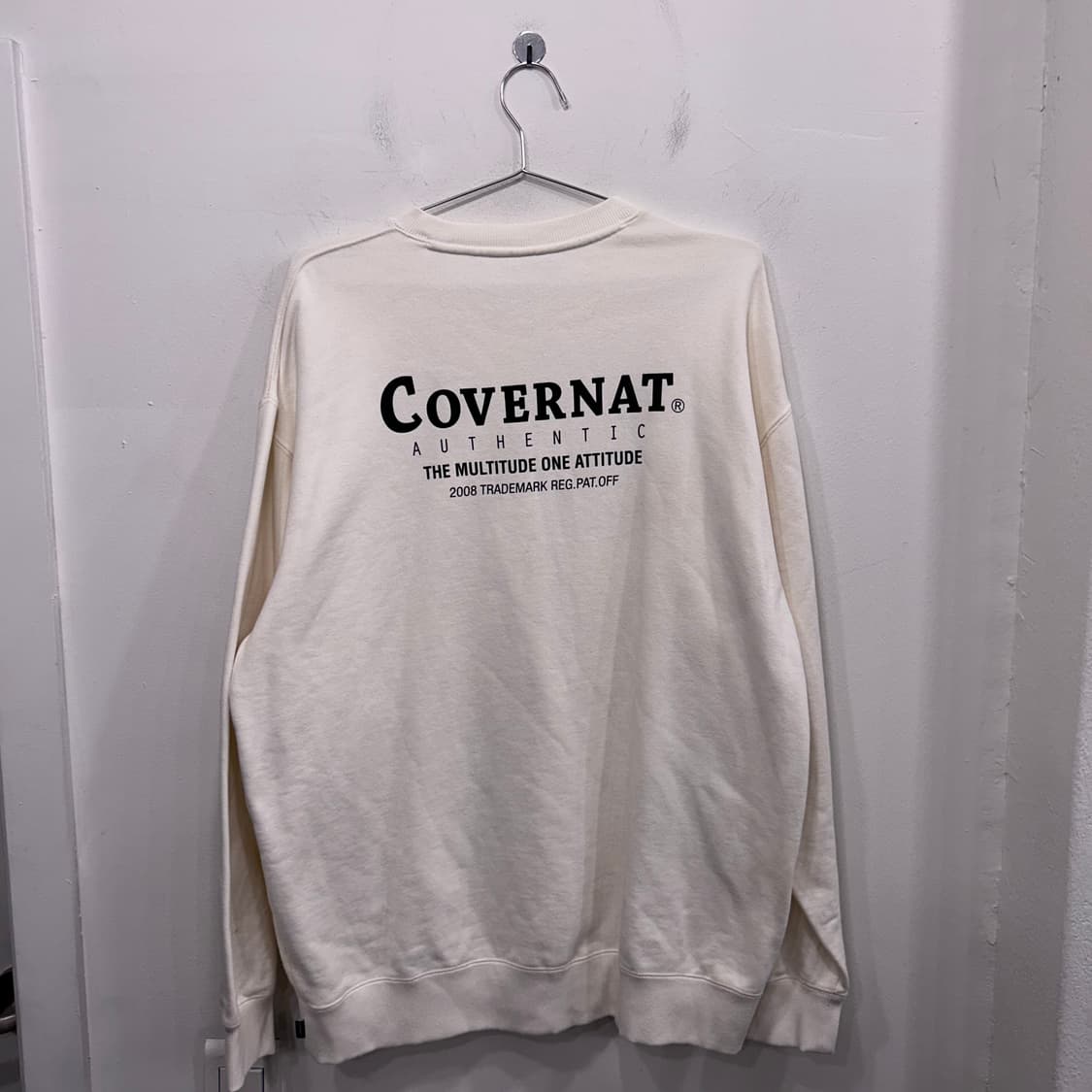 커버낫 백프린팅 헤비코튼 크림 맨투맨 상품이미지5