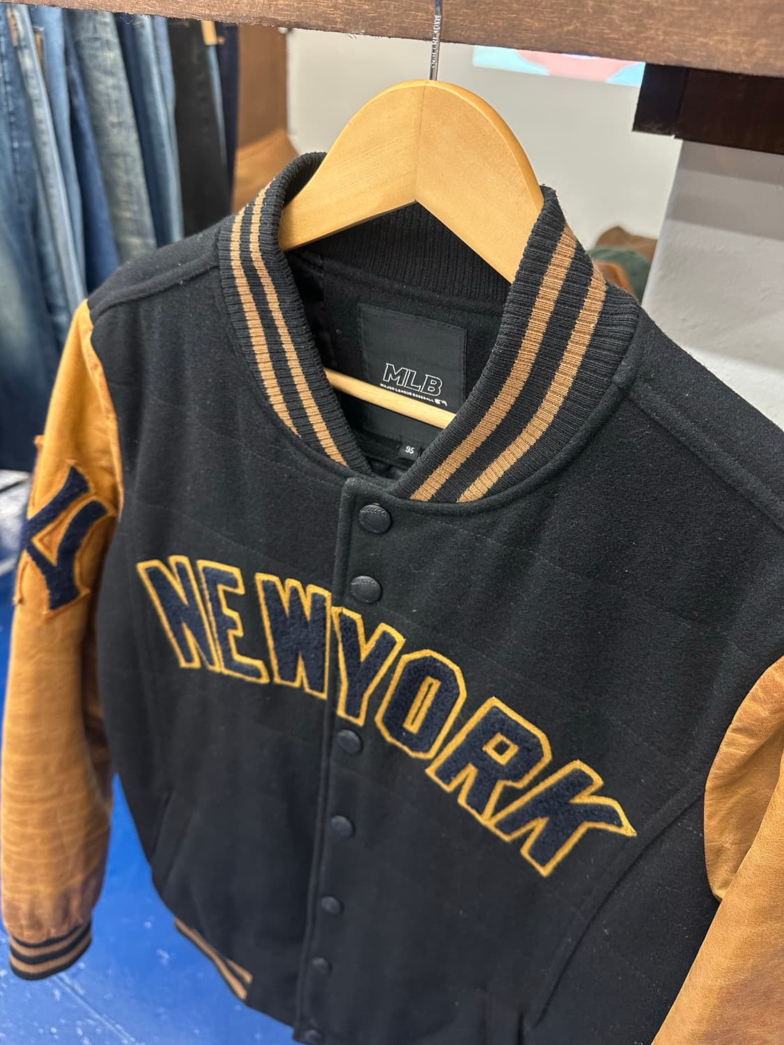 Mlb 엠엘비 소가죽 바시티 자켓 상품이미지4