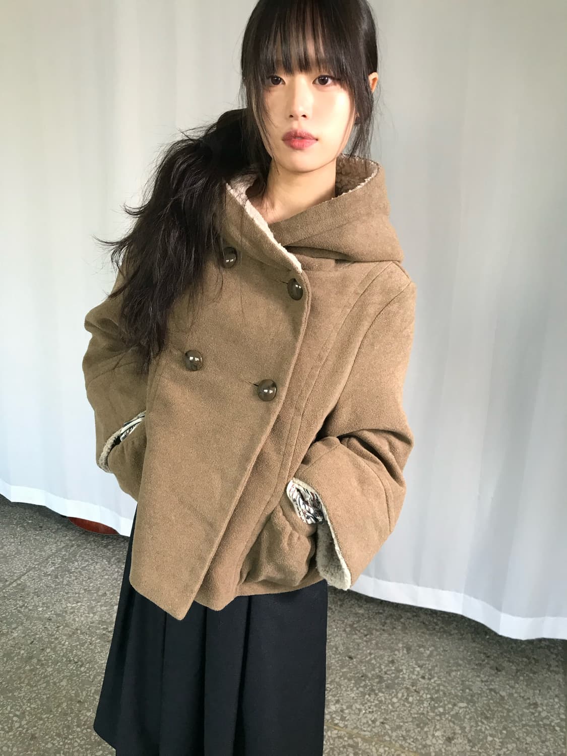 헤이즐 후드 숏 코트 상품이미지5