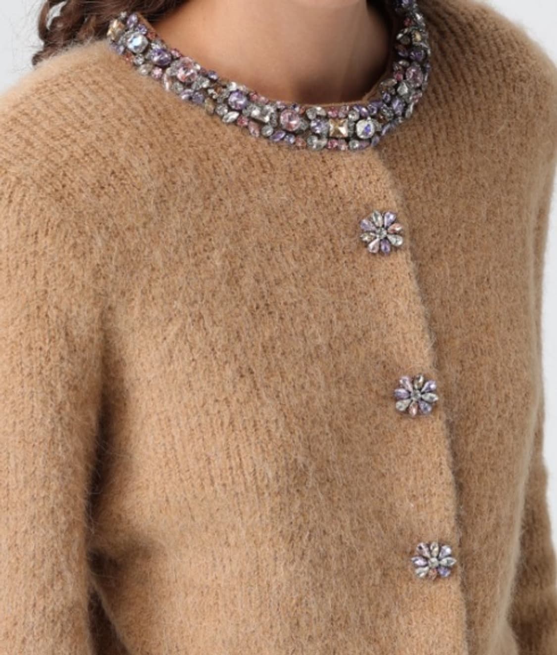 self-portrait(셀프포트레이트) 브라운 장식 트리밍 가디건 상품이미지9