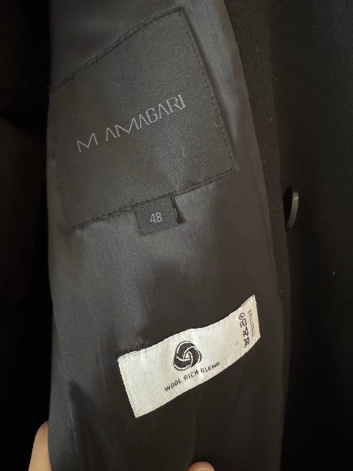 마마가리 오버사이즈 더블 브레스티드 코트 블랙 48 상품이미지3