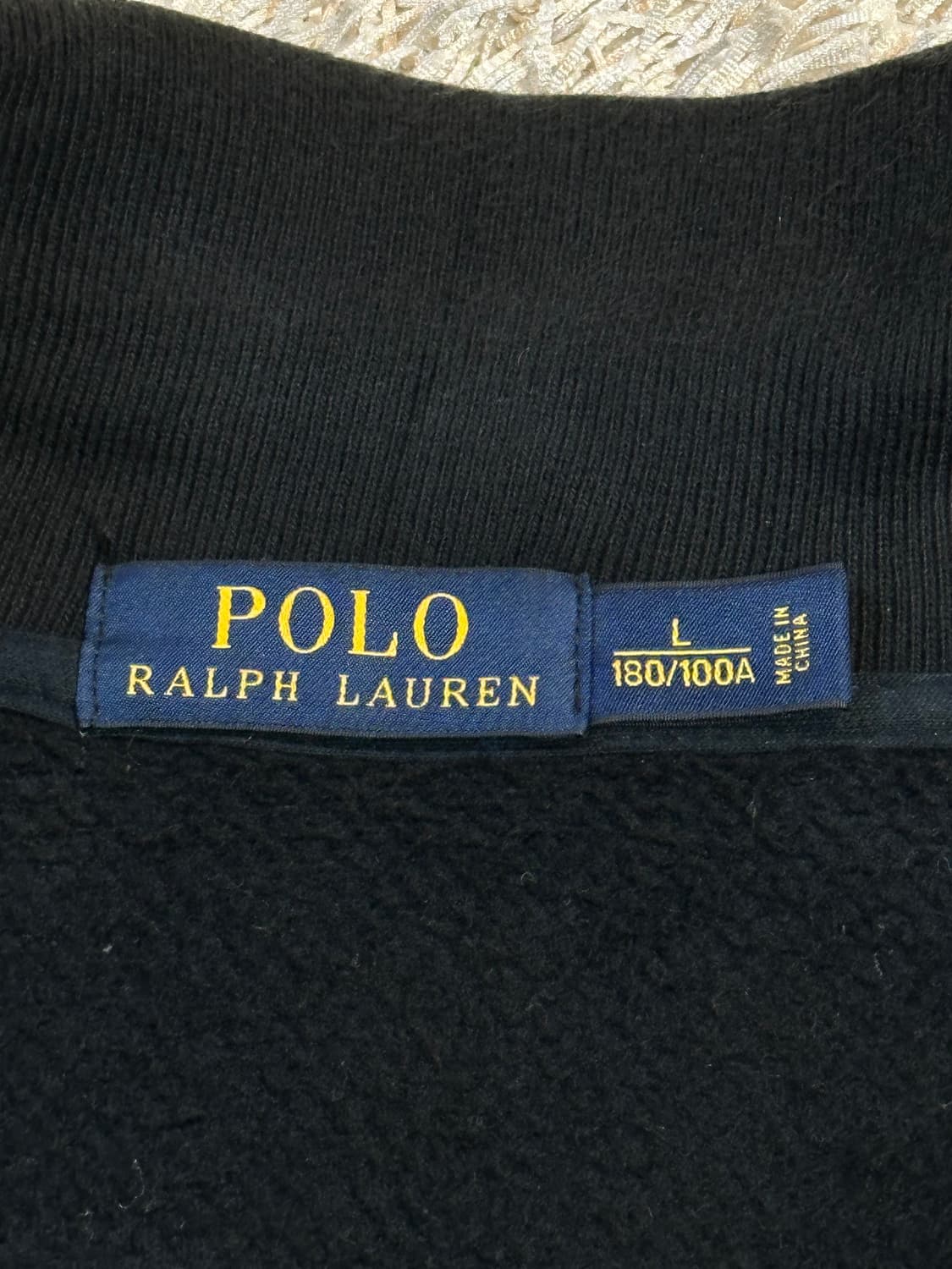 폴로 랄프로렌 신형 스펠아웃 아치로고 코튼 집업 자켓 블랙 상품이미지7