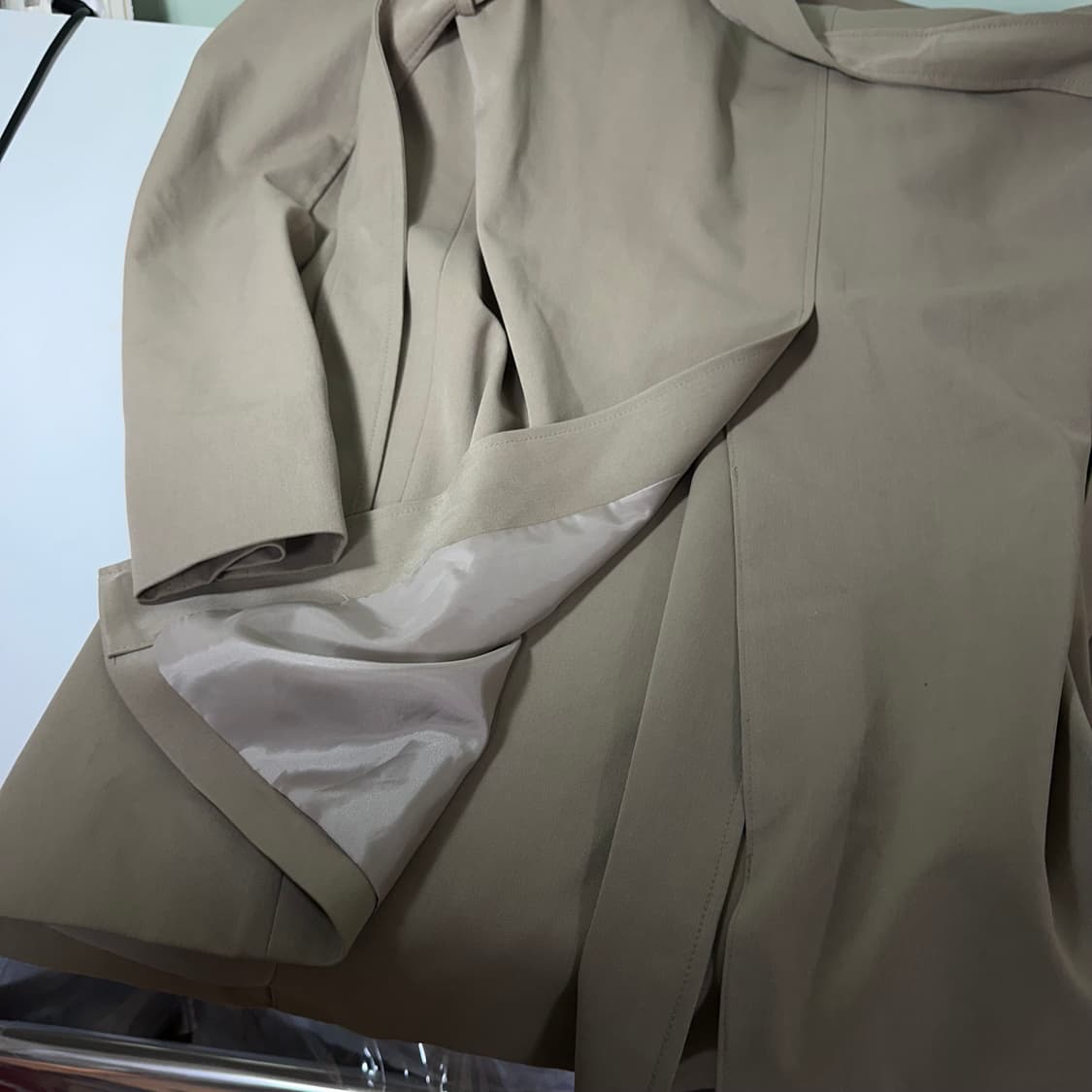 100 L 앤드지 딥베이지 로브 더블 롱 트렌치코트 상품이미지6