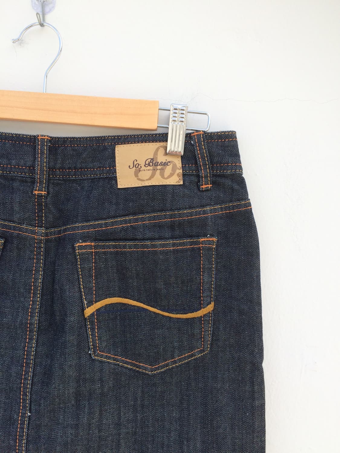 orange stitch denim skirt 상품이미지5