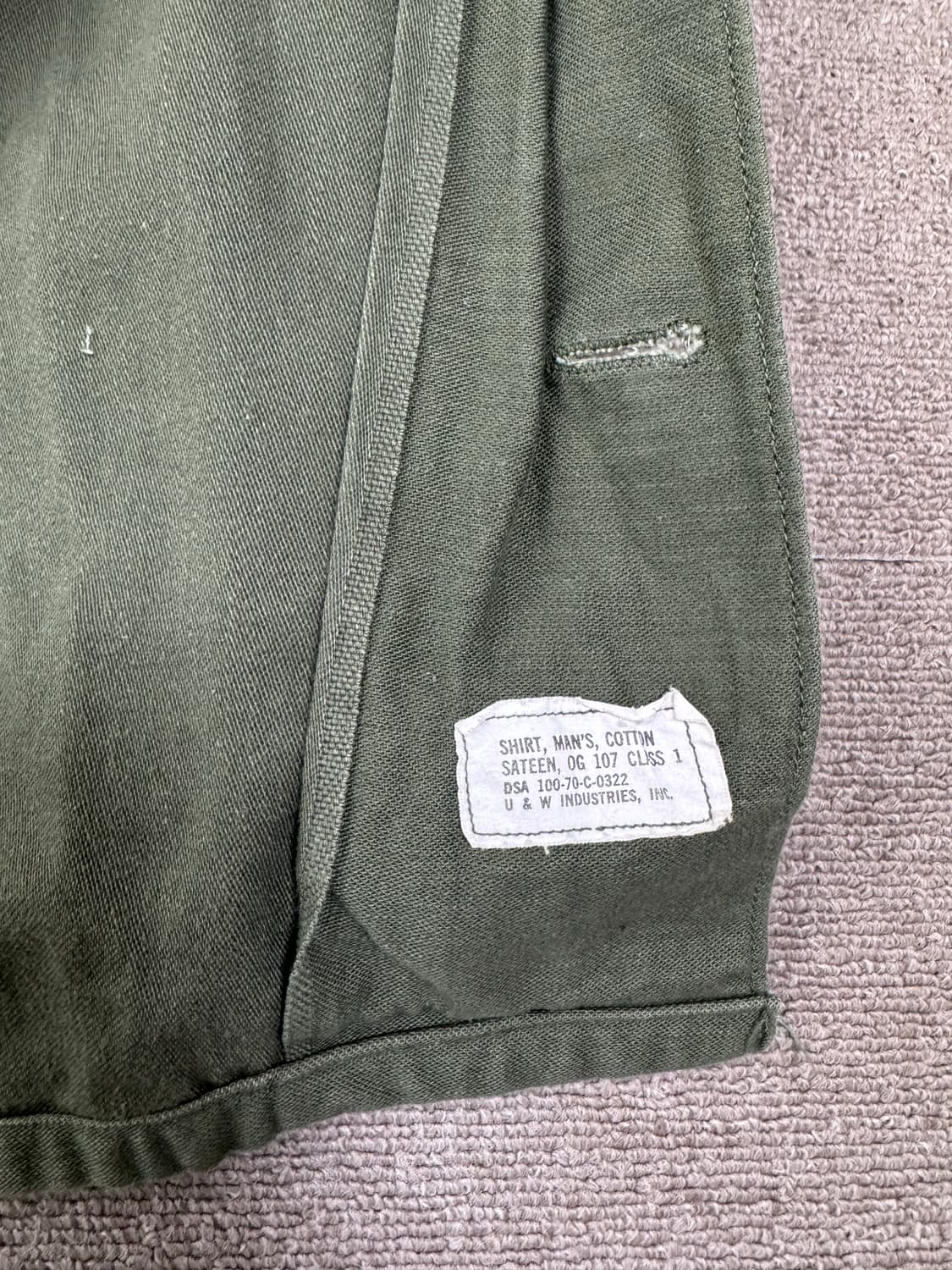 70s 미군 오리지널 OG-107 유틸리티 셔츠 상품이미지5
