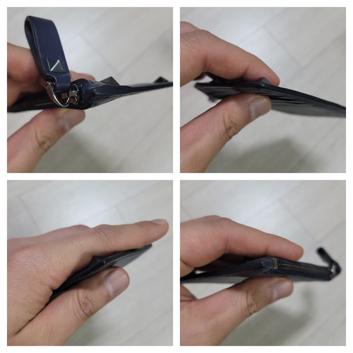 네이비 색상의 발렌티노 락스터드 카드지갑 상품이미지9