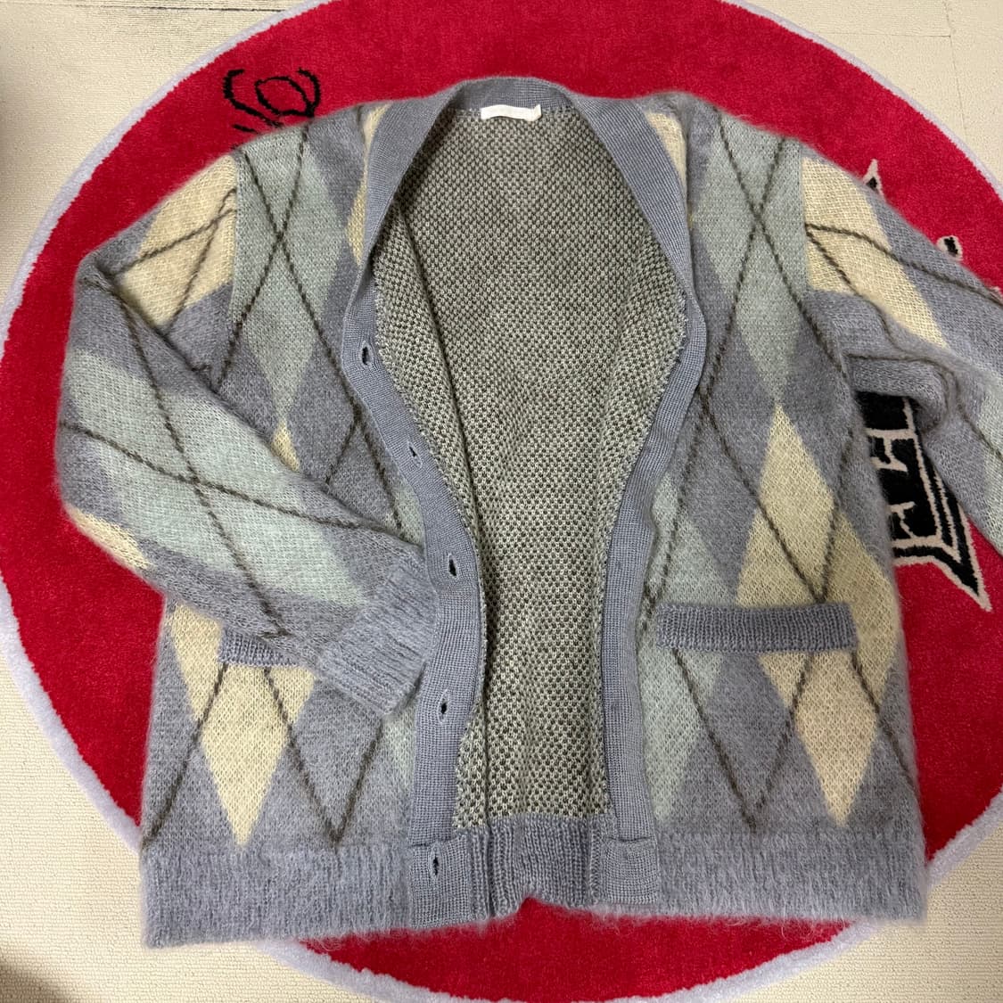 Grove 라벤더 아가일 니트 가디건 상품이미지8