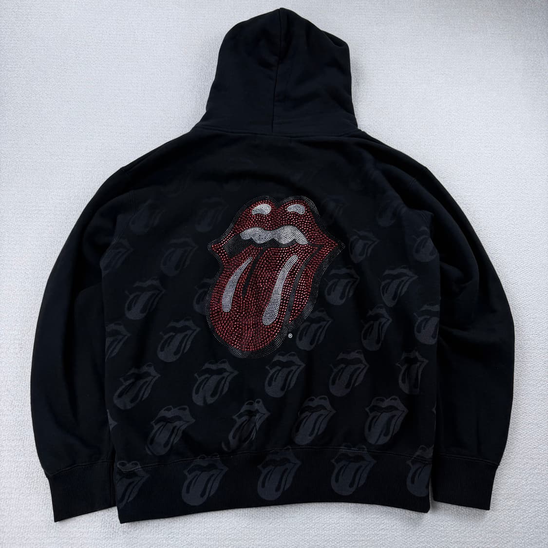 Jackrose x rolling stones 라인스톤&그래픽 후드집업 상품이미지1