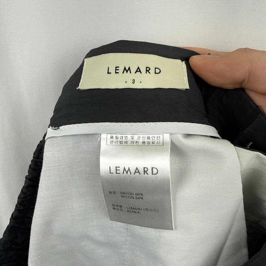 (L) 르마드 나일론 원턱 밴딩 팬츠 차콜블랙 상품이미지5