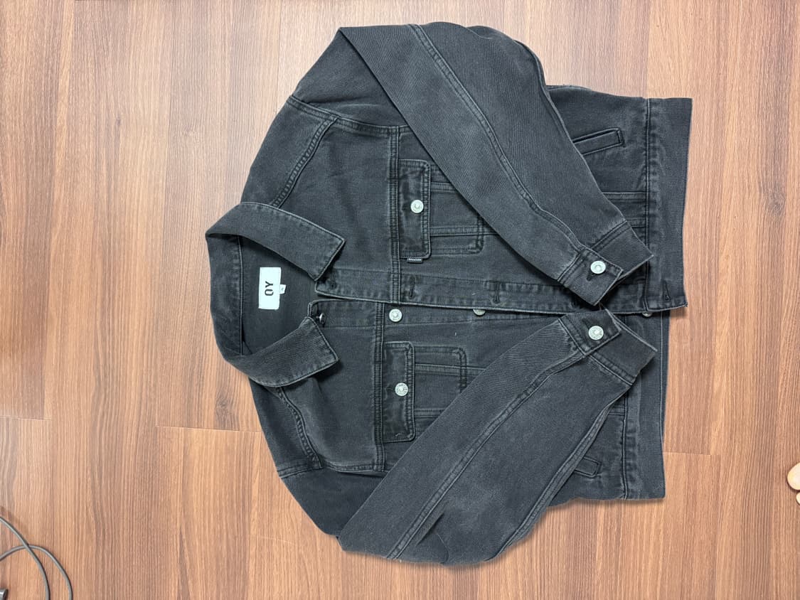 OY stud denim trucker jacket -BLACK 상품이미지3