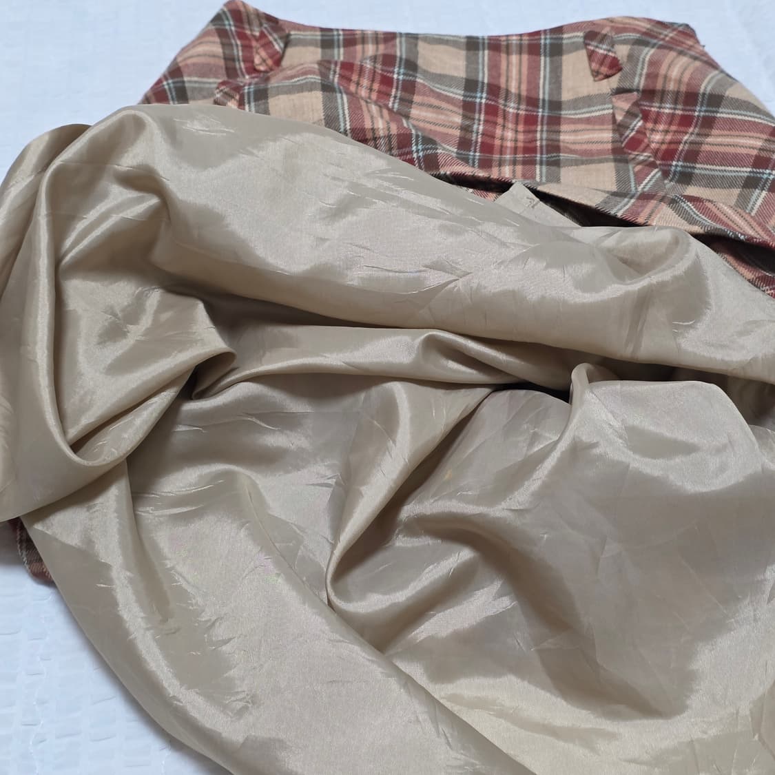 VIVID 패치워크st 체크무늬 가을무드 모리걸 롱스커트 상품이미지4