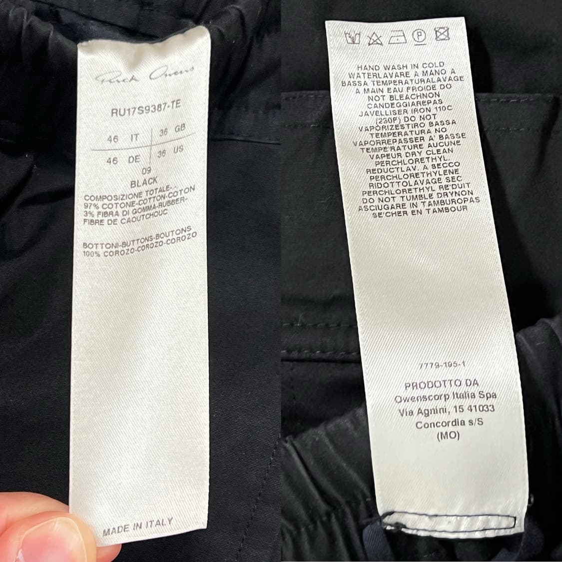 릭오웬스 17SS "WALRUS" 드로우스트링 카고 포드 쇼츠 블랙 상품이미지8