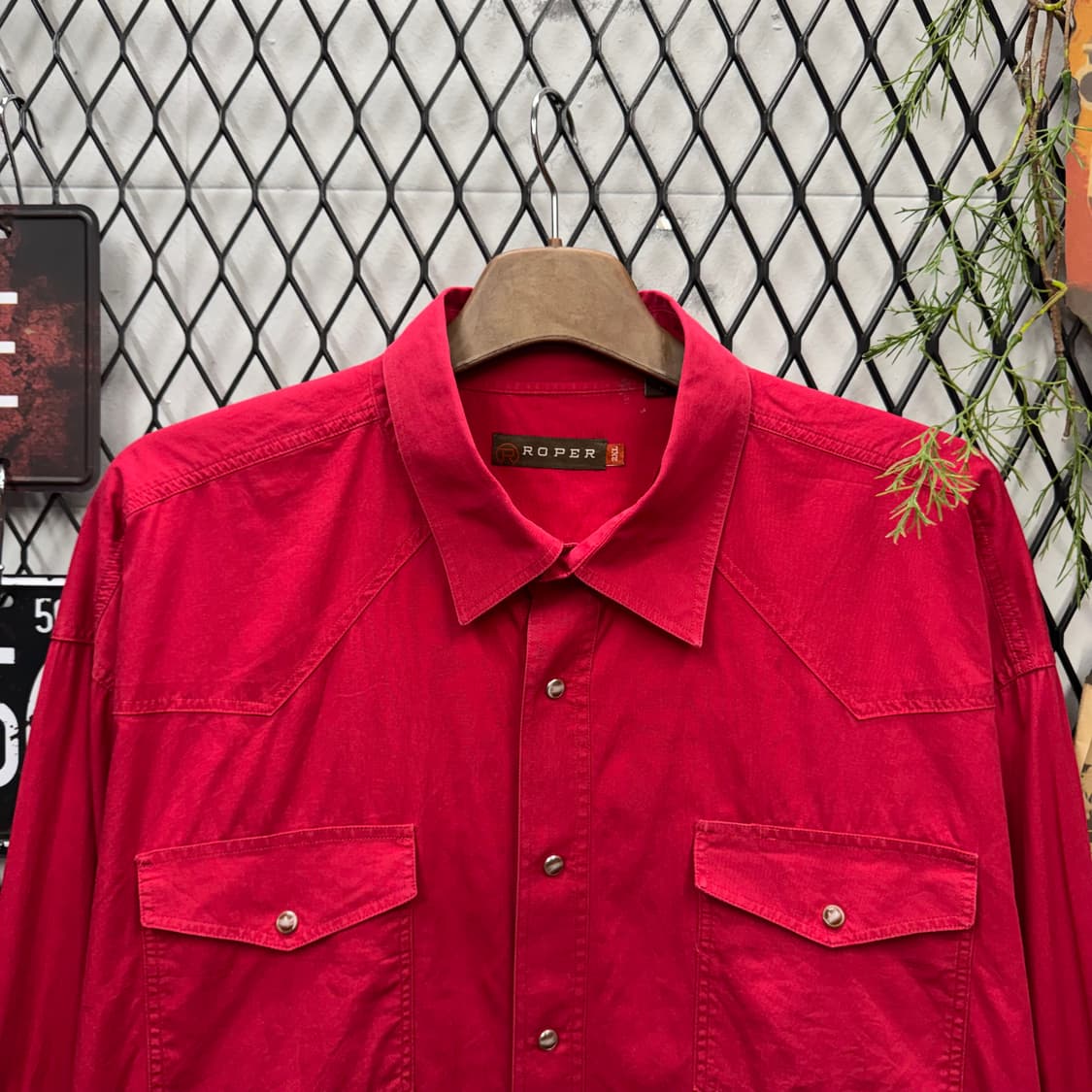 00s USA VINTAGE 닷지 웨스턴 셔츠 후면 로고 포인트 레드 상품이미지3