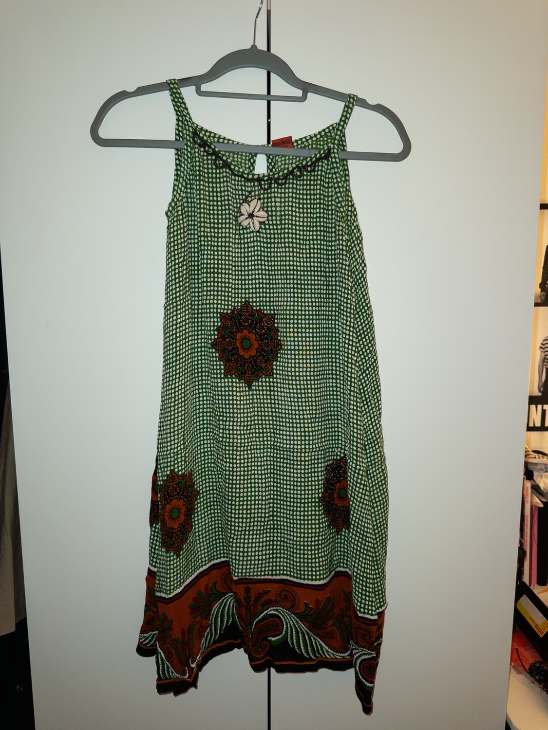 에스닉 패턴 여름 휴양지 비즈 끈 원피스 상품이미지1