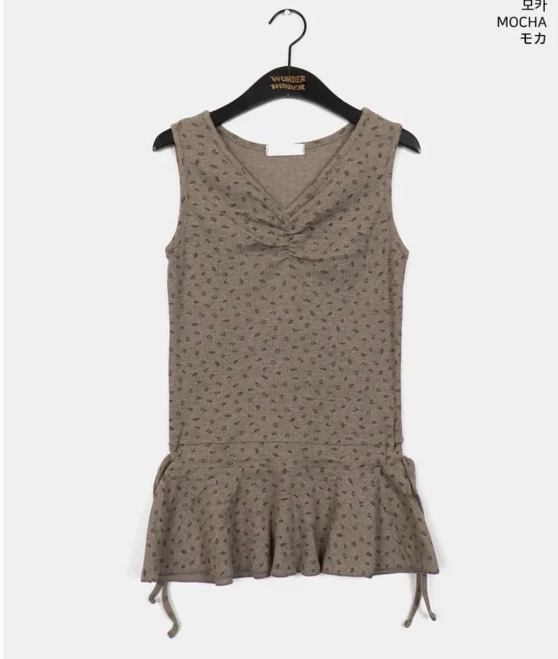 플라워 패턴 셔링 레이어드 나시 상품이미지2