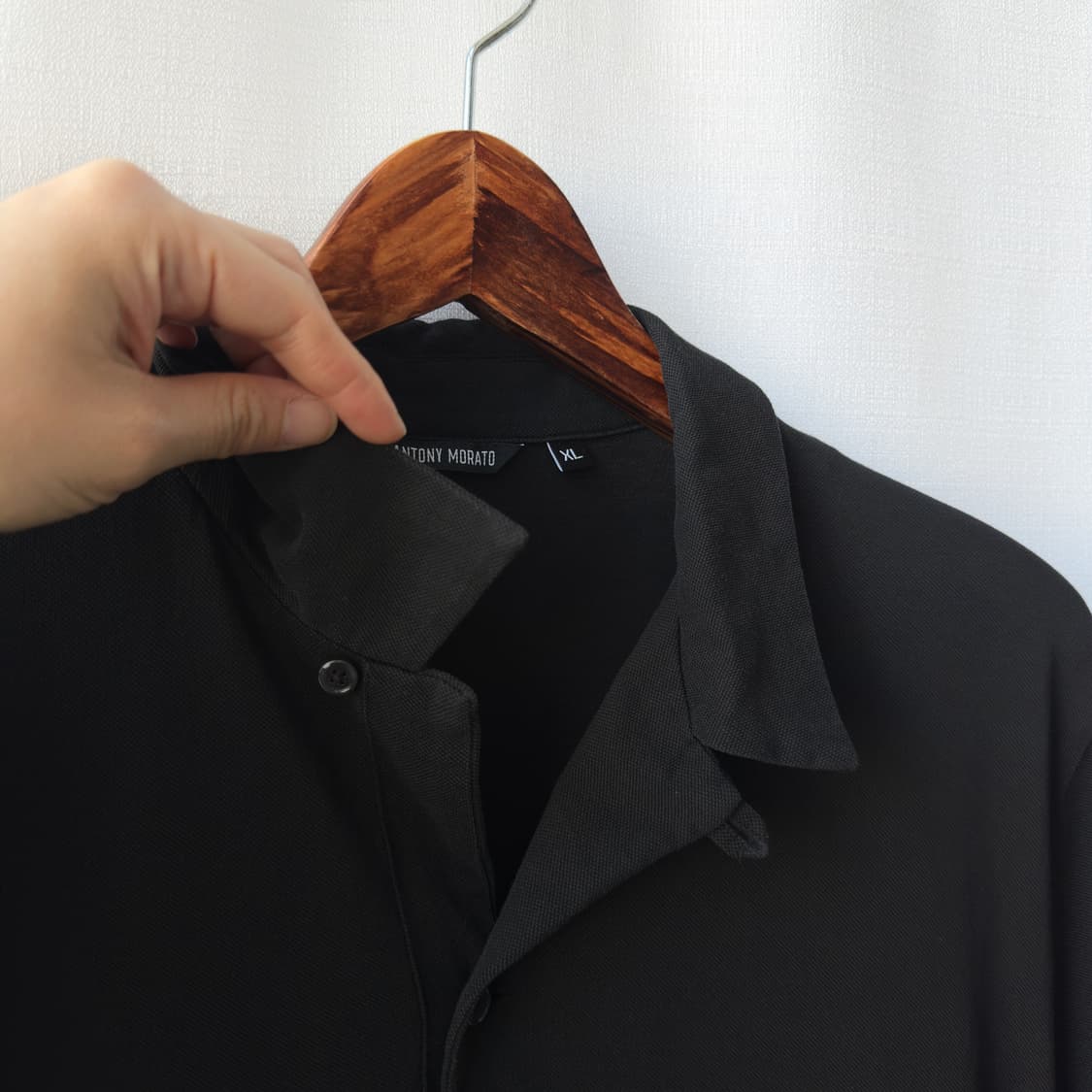 안토니모라토 코튼 오픈 카라 반팔 티셔츠 블랙 XL 상품이미지6