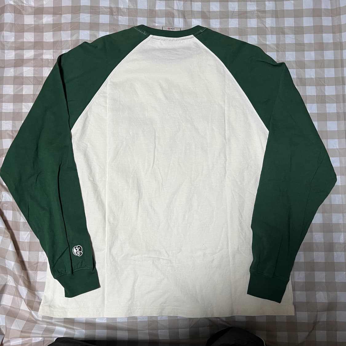 팀코믹스 나그랑 긴팔 M 롱슬리브 긴팔티 아이보리 래글런 초록 상품이미지3