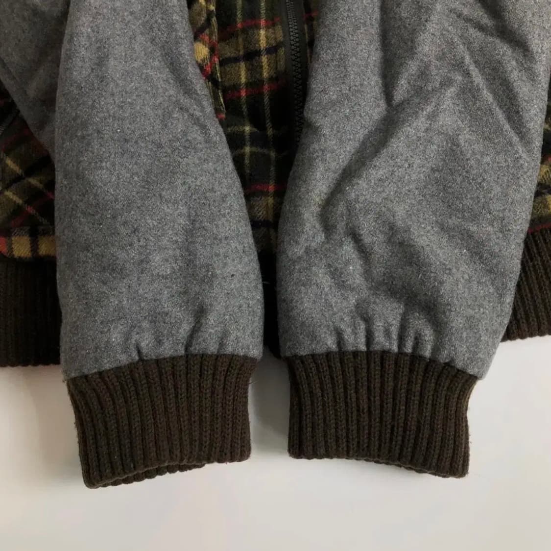 퍼 카라넥 플레이드 바시티 자켓 상품이미지4