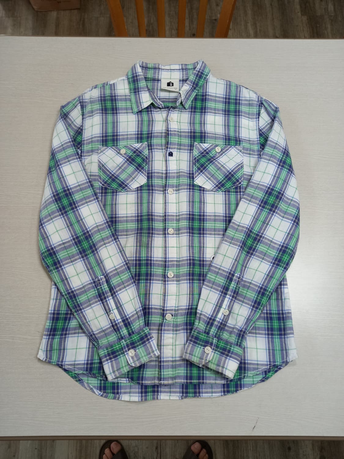L-XL BEANPOLE 린넨34% 긴팔 체크셔츠 XL-469 상품이미지3