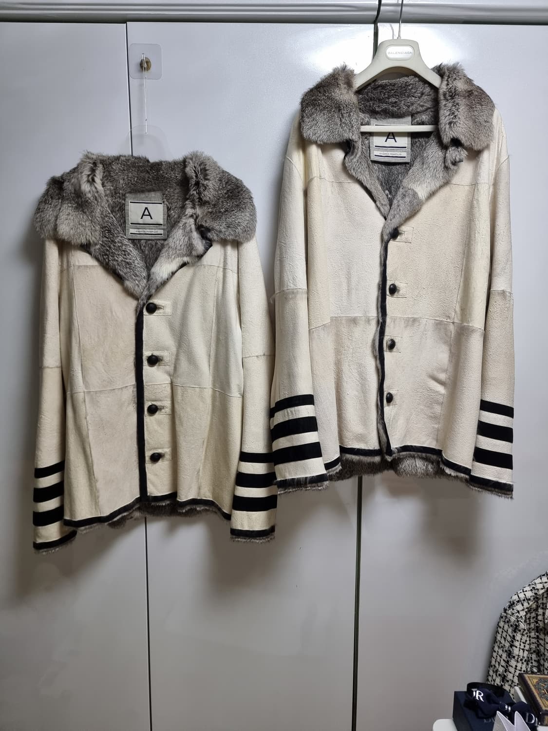 안드레아 폼필리오 스웨이드 가죽 시어링 무스탕 상품이미지4