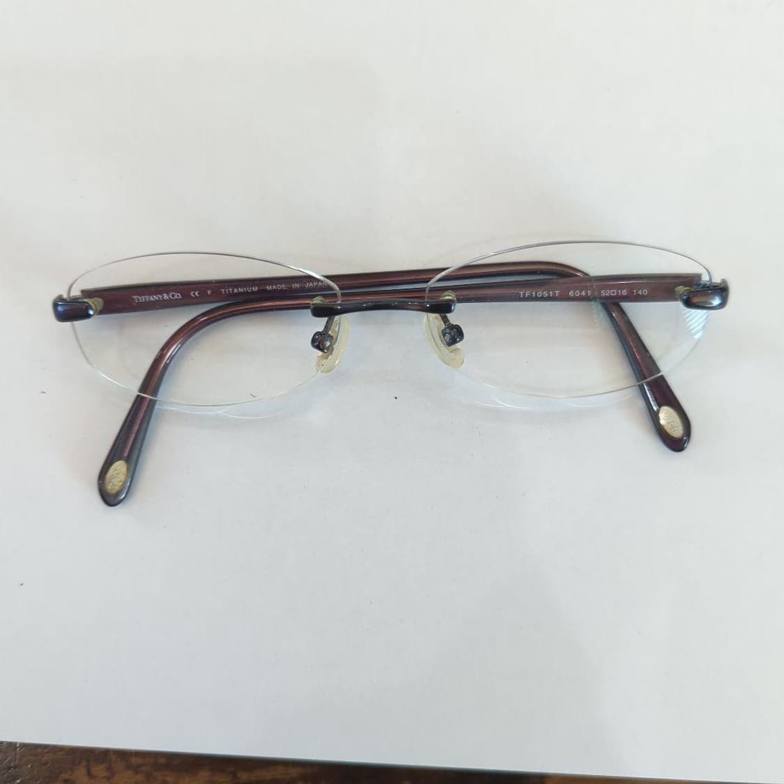 Tiffany & Co. 버건디 프레임 클리어 무테 렌즈 안경 상품이미지1