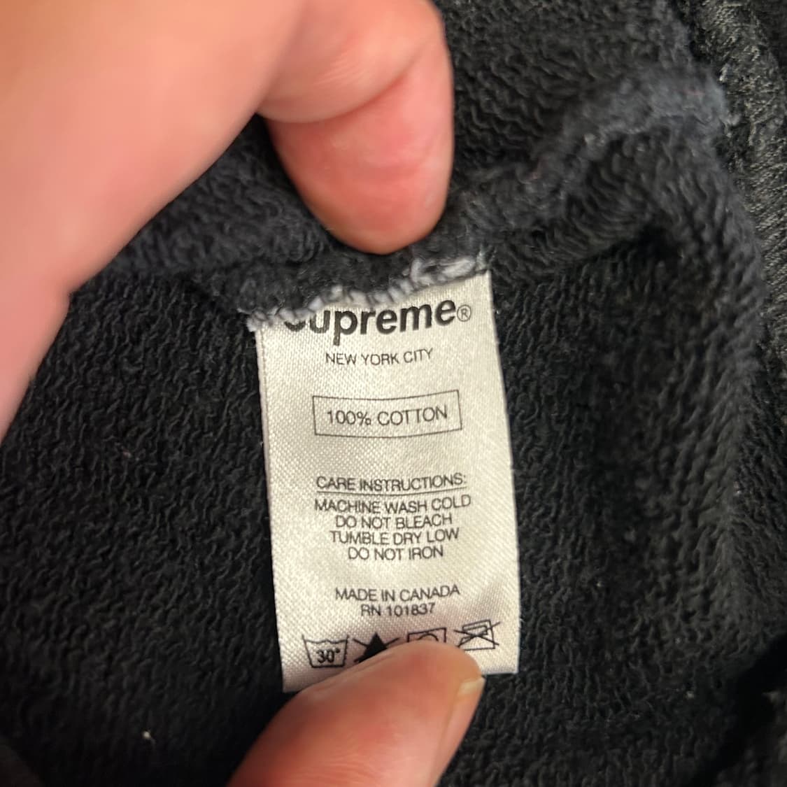 슈프림 블랙 후드집업 상품이미지5