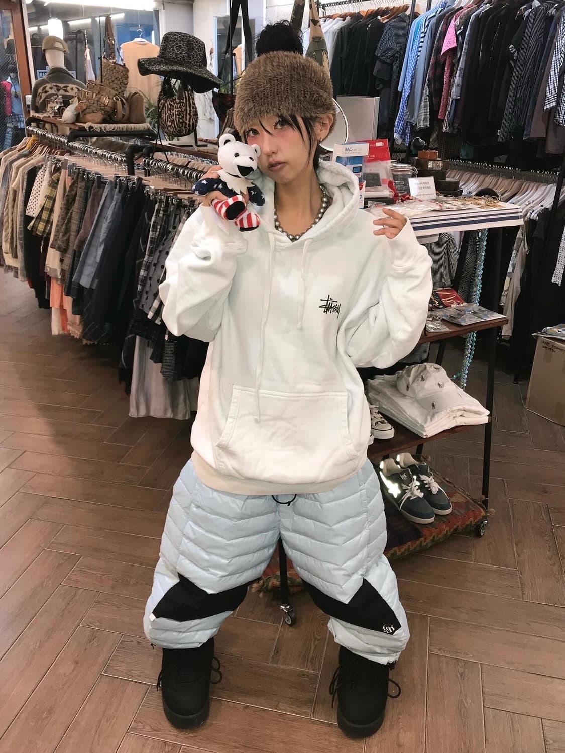 Stussy Stock Logo Hoodie 상품이미지2