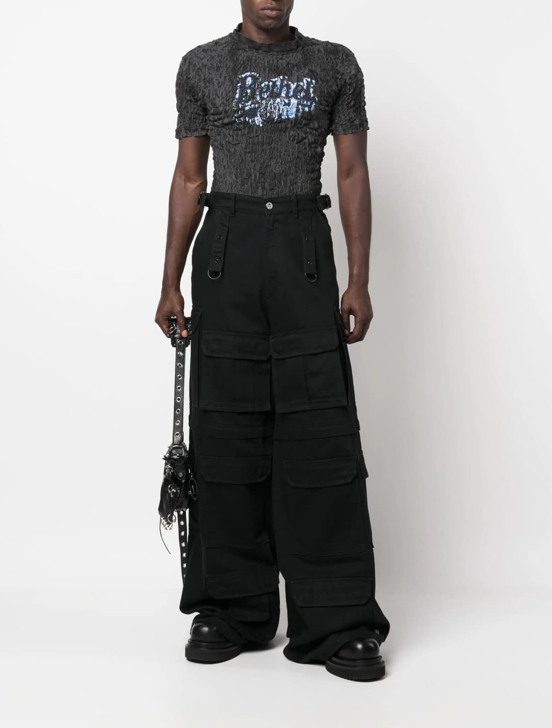 베트멍 멀티 포켓 카고 와이드 데님 팬츠 S 상품이미지5